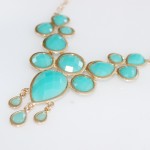Turquoise Faceted Teardrop Cluster Neckace
